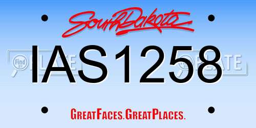 IAS1258 South Dakota License Plate