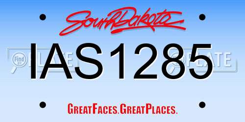 IAS1285 South Dakota License Plate