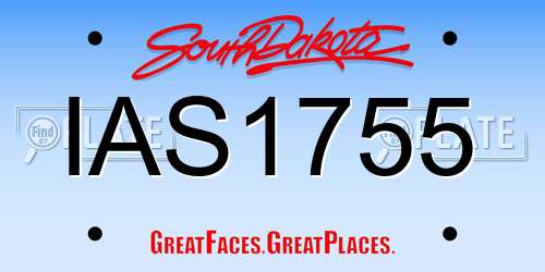 IAS1755 South Dakota License Plate