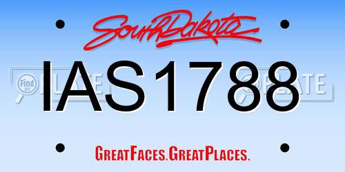 IAS1788 South Dakota License Plate