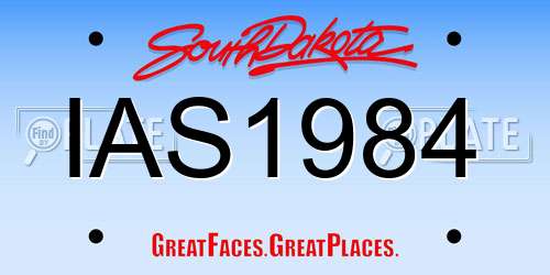 IAS1984 South Dakota License Plate