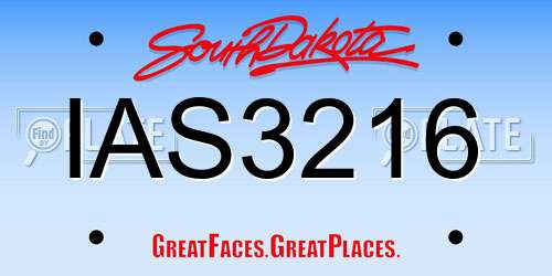 IAS3216 South Dakota License Plate