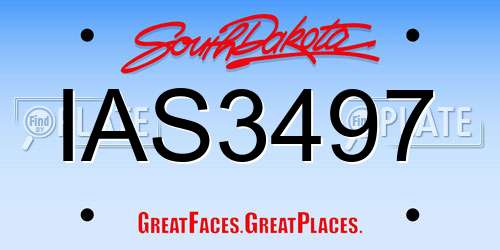 IAS3497 South Dakota License Plate