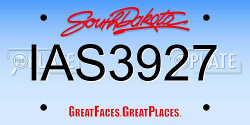 IAS3927 South Dakota License Plate
