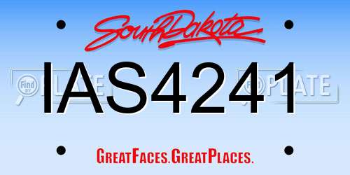IAS4241 South Dakota License Plate