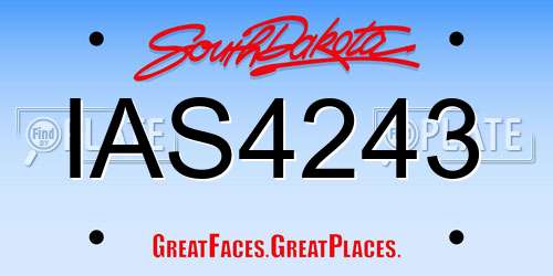 IAS4243 South Dakota License Plate