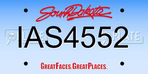 IAS4552 South Dakota License Plate
