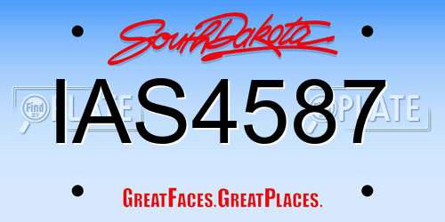 IAS4587 South Dakota License Plate