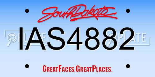 IAS4882 South Dakota License Plate