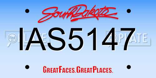 IAS5147 South Dakota License Plate