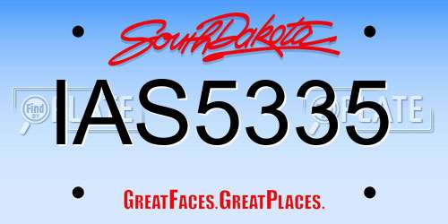 IAS5335 South Dakota License Plate