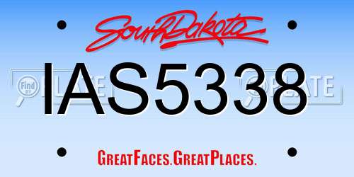 IAS5338 South Dakota License Plate