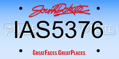 IAS5376 South Dakota License Plate