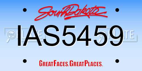 IAS5459 South Dakota License Plate