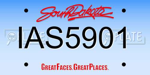 IAS5901 South Dakota License Plate