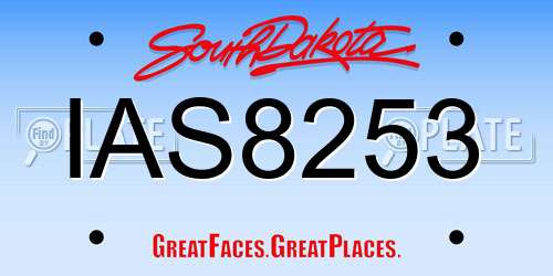 IAS8253 South Dakota License Plate