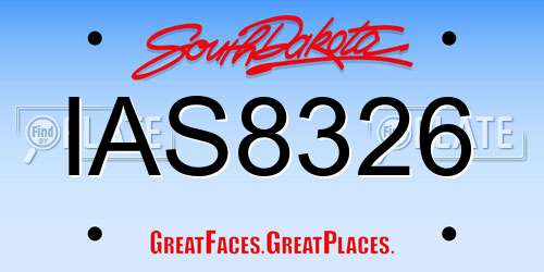 IAS8326 South Dakota License Plate