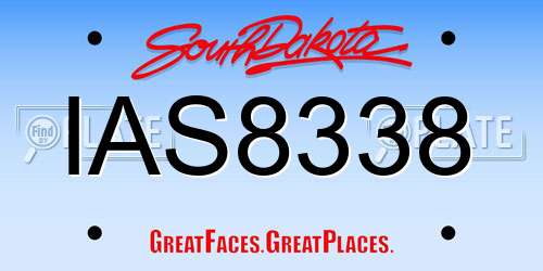 IAS8338 South Dakota License Plate