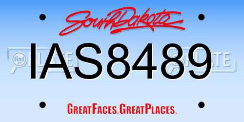 IAS8489 South Dakota License Plate