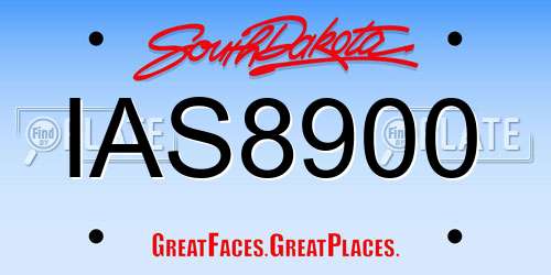 IAS8900 South Dakota License Plate