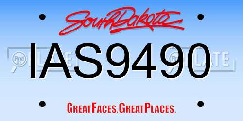 IAS9490 South Dakota License Plate