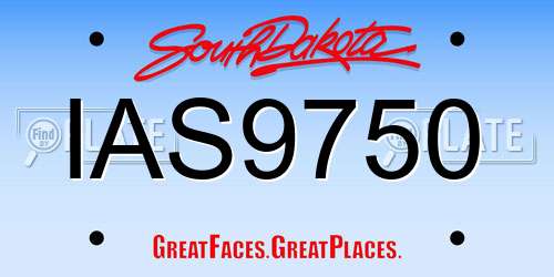 IAS9750 South Dakota License Plate