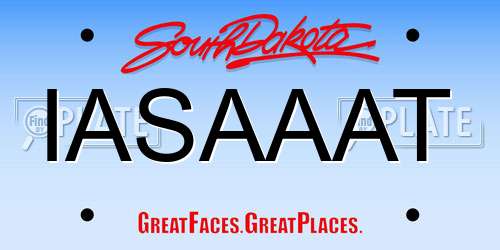 IASAAAT South Dakota License Plate