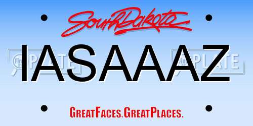 IASAAAZ South Dakota License Plate