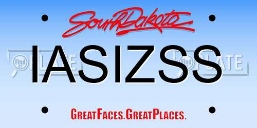 IASIZSS South Dakota License Plate