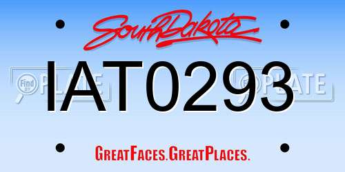 IAT0293 South Dakota License Plate