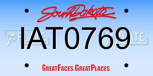 IAT0769 South Dakota License Plate