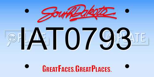 IAT0793 South Dakota License Plate