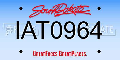 IAT0964 South Dakota License Plate