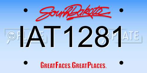 IAT1281 South Dakota License Plate
