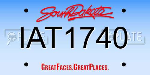IAT1740 South Dakota License Plate