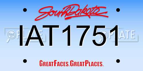 IAT1751 South Dakota License Plate