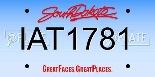 IAT1781 South Dakota License Plate