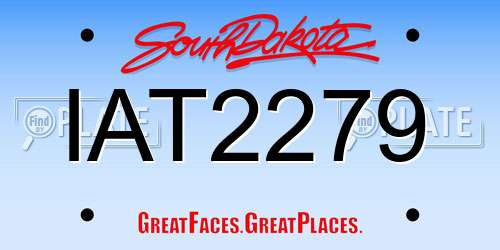 IAT2279 South Dakota License Plate