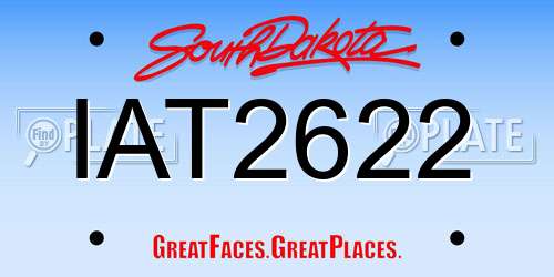 IAT2622 South Dakota License Plate