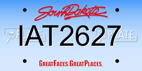IAT2627 South Dakota License Plate