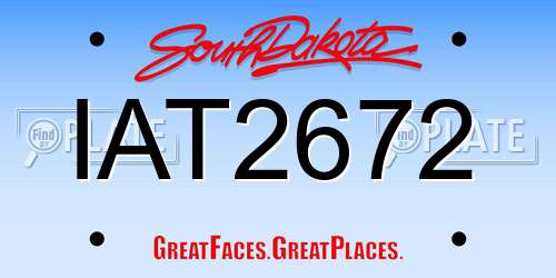 IAT2672 South Dakota License Plate