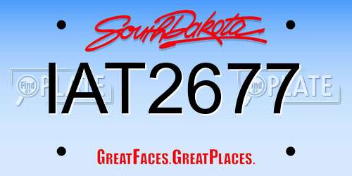 IAT2677 South Dakota License Plate