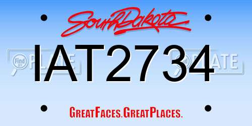 IAT2734 South Dakota License Plate