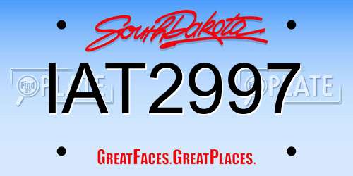 IAT2997 South Dakota License Plate