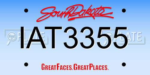 IAT3355 South Dakota License Plate