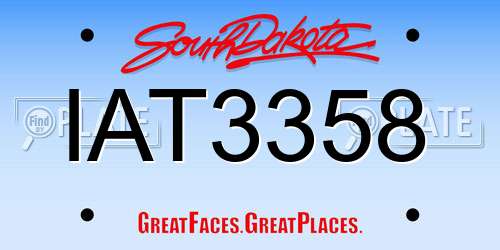 IAT3358 South Dakota License Plate