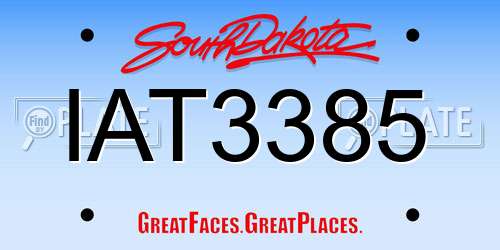 IAT3385 South Dakota License Plate