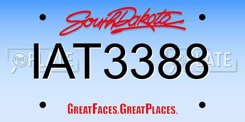 IAT3388 South Dakota License Plate