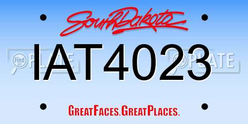 IAT4023 South Dakota License Plate