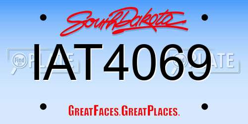 IAT4069 South Dakota License Plate